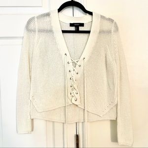 Forever 21 Lace-up Sweater